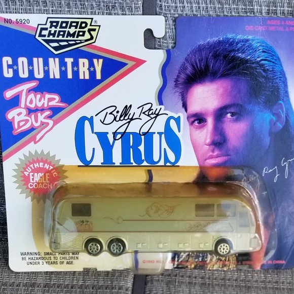 Road Champs Other - SIGNED Road Champs Country Tour Bus, Billy Ray Cyrus Vintage 1992 Die Cast Bus